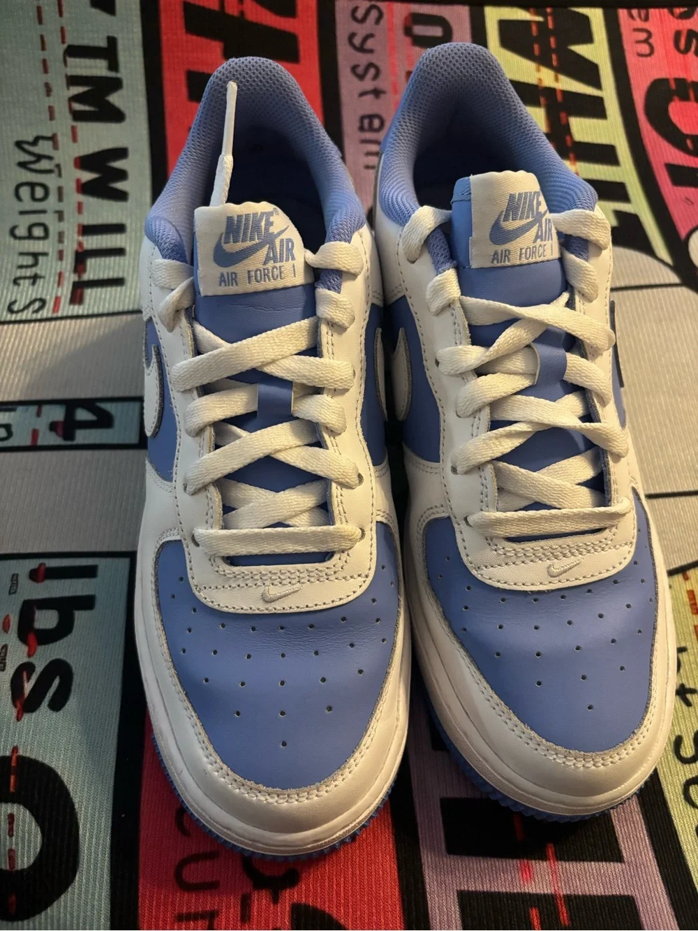 Nike Air Force 1 Low White and Light Blue (Kids)